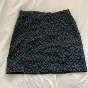 Free People patterned denim mini skirt